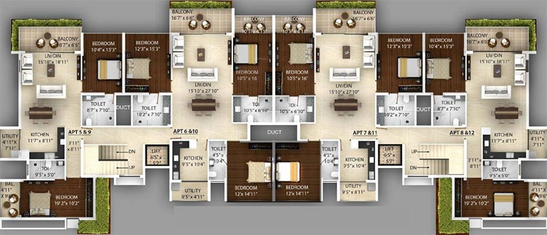 Floor Plan of Ashray Camelotte in Reis Magos, Goa - Image 232314