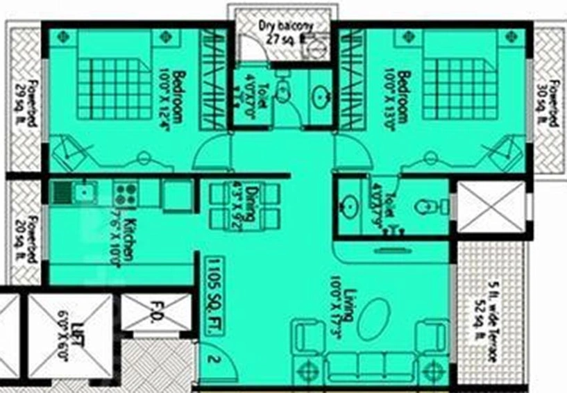 2 BHK Flat in Satyam Heights 2 in Kharghar, Navi Mumbai - Image 842940