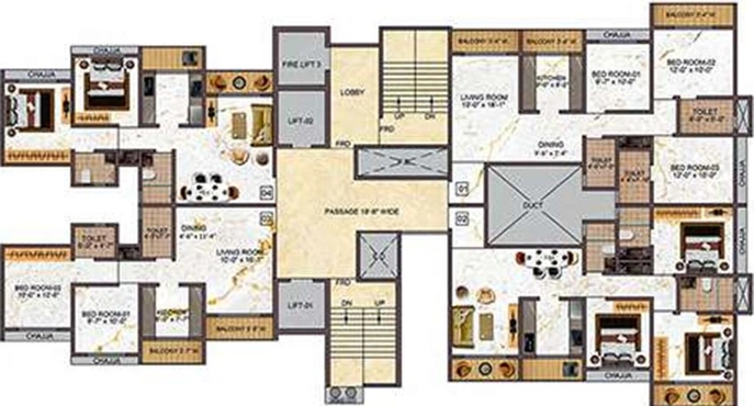 Floor Plan of Tricity Waterfront in Kalamboli, Navi Mumbai - Image 258784