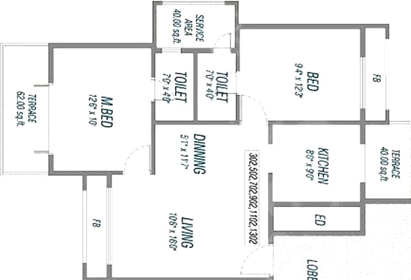 2 BHK Flat in Tricity Rekhi Sai Flora in Kharghar, Navi Mumbai - Image 848763