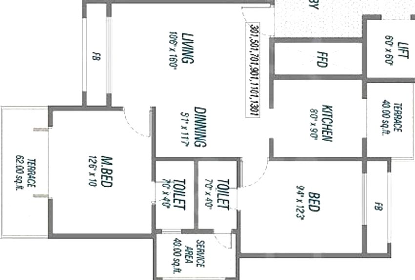 2 BHK Flat in Tricity Rekhi Sai Flora in Kharghar, Navi Mumbai - Image 843852