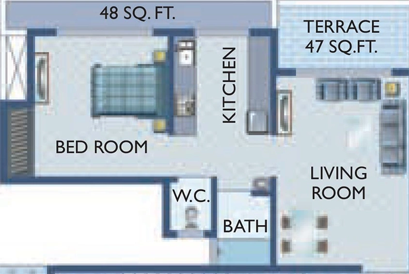 1 BHK Flat in Tricity Grand in Kharghar, Navi Mumbai - Image 843865