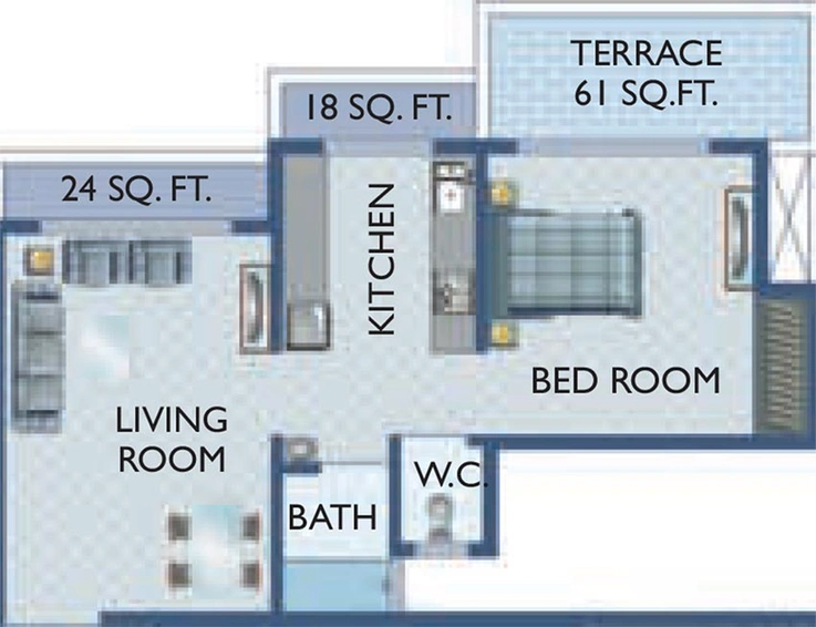 1 BHK Flat in Tricity Grand in Kharghar, Navi Mumbai - Image 848738
