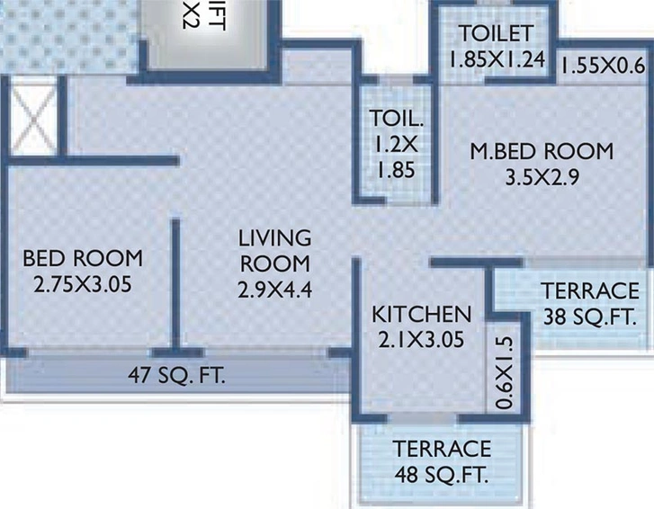 2 BHK  in Tricity Grand in Kharghar, Navi Mumbai - Image 848739