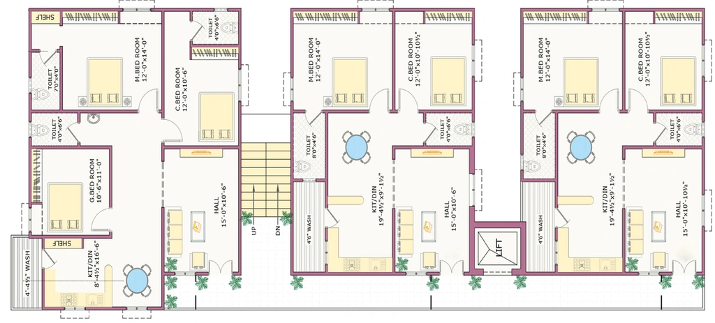 Floor Plan of Sunrise Square in Kukatpally, Hyderabad - Image 124884