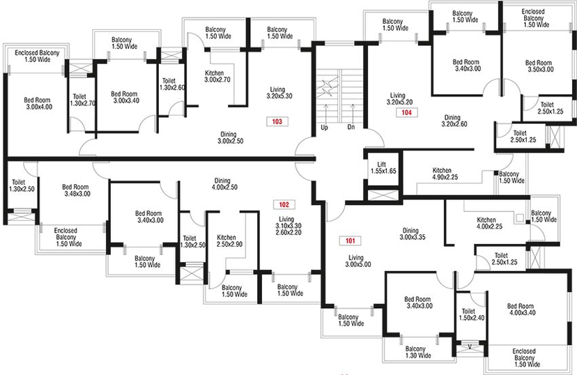 Floor Plan of CV Darius Paradise 2 in Porvorim, Goa - Image 233954