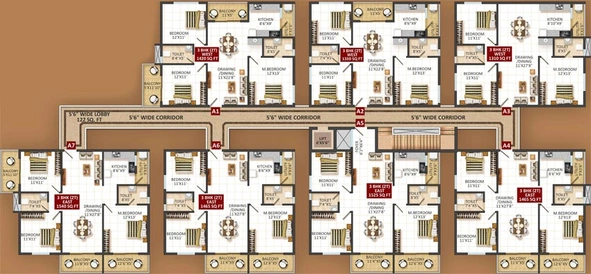 Floor Plan of Mythri Signature in Doddakannelli, Bangalore - Image 124894