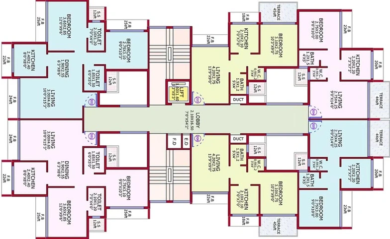 Floor Plan of Siddharth Geetanjali Avenue in Taloja, Navi Mumbai - Image 256853