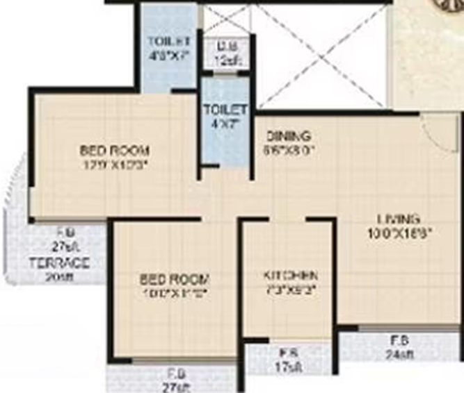 2 BHK Flat in Siddharth Geetanjali Heights in Kharghar, Navi Mumbai - Image 843057