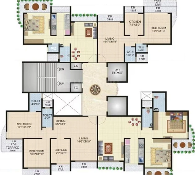 Floor Plan of Siddharth Geetanjali Heights in Kharghar, Navi Mumbai - Image 256908