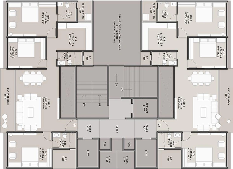 Floor Plan of Platinum Westwoods in Seawoods, Navi Mumbai - Image 253861
