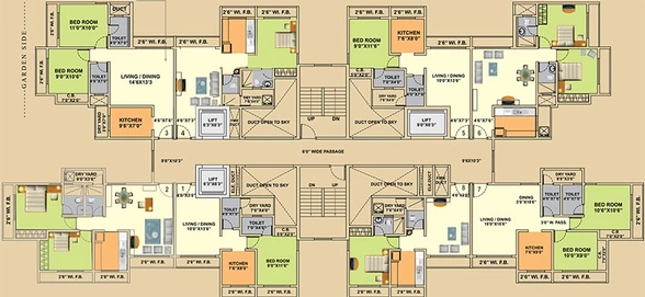 Floor Plan of National Trinity Paradise in Shilphata, Thane - Image 244781