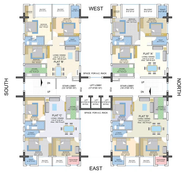 Floor Plan of Sun Gulmohar Heights in Howrah, Kolkata - Image 237351