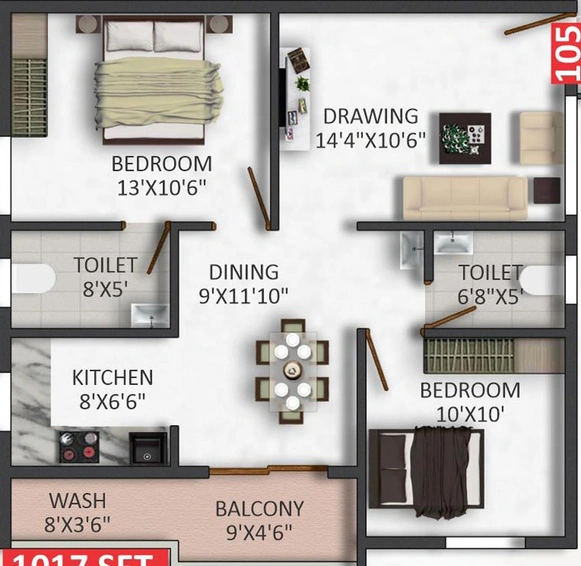2 BHK Flat in Mythri Sunshine in Rampura, Bangalore - Image 798144