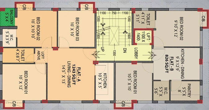 Floor Plan of Sun Nirvana in Tollygunge, Kolkata - Image 237401