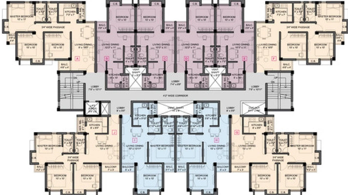Floor Plan of Sun Nectar in Thakurpukur, Kolkata - Image 237396