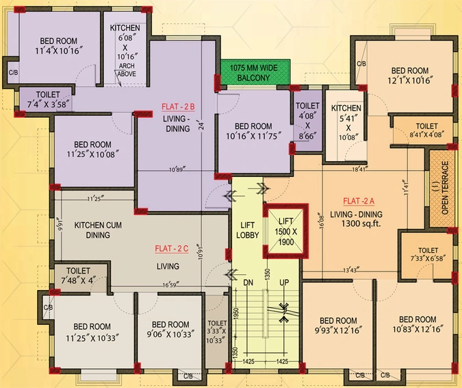 Floor Plan of Sun Hirise Atul Niwas in Kalighat, Kolkata - Image 237357