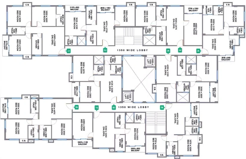 Floor Plan of Realtech Rajashree in New Town, Kolkata - Image 261816