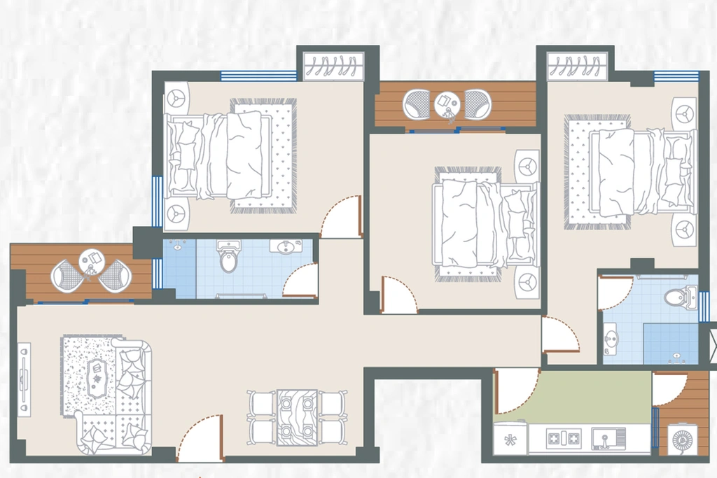 3 BHK Flat in Realtech Rajos in New Town, Kolkata - Image 838044