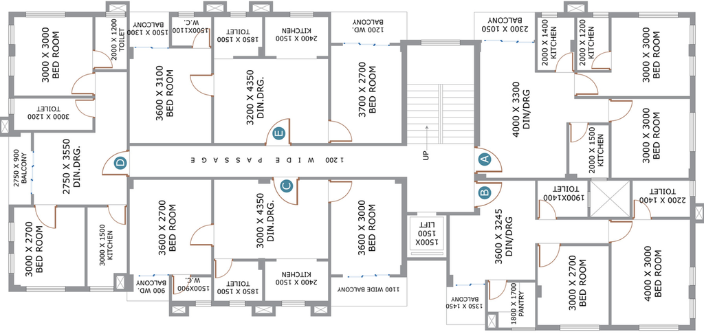 Floor Plan of Realtech Teen Satti in Rajarhat, Kolkata - Image 238235