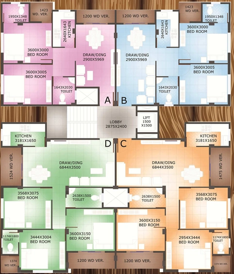 Floor Plan of Realtech Maple Wood in Rajarhat, Kolkata - Image 238184