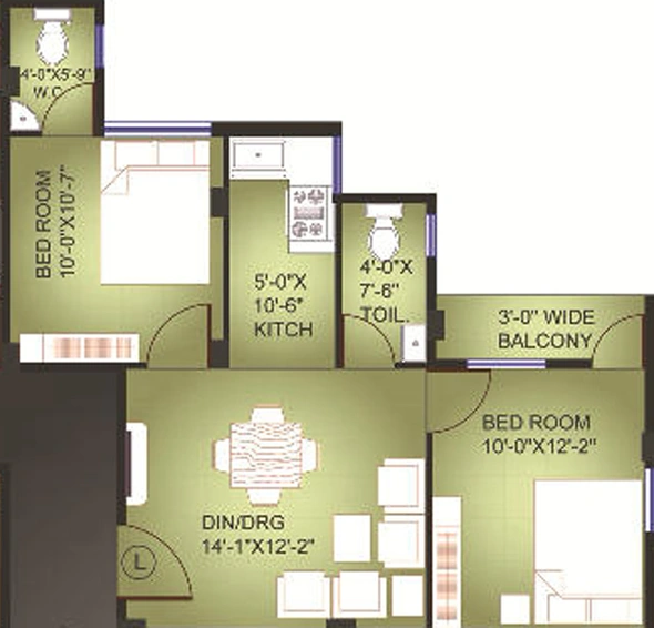 2 BHK Flat in Realtech Maya Phase 2 in Rajarhat, Kolkata - Image 838397