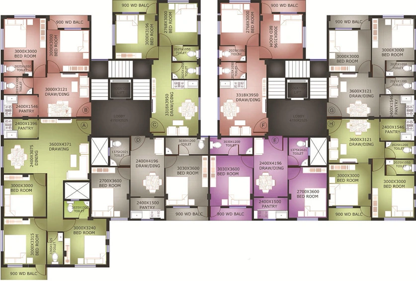 Floor Plan of Realtech Maya Phase 2 in Rajarhat, Kolkata - Image 238206