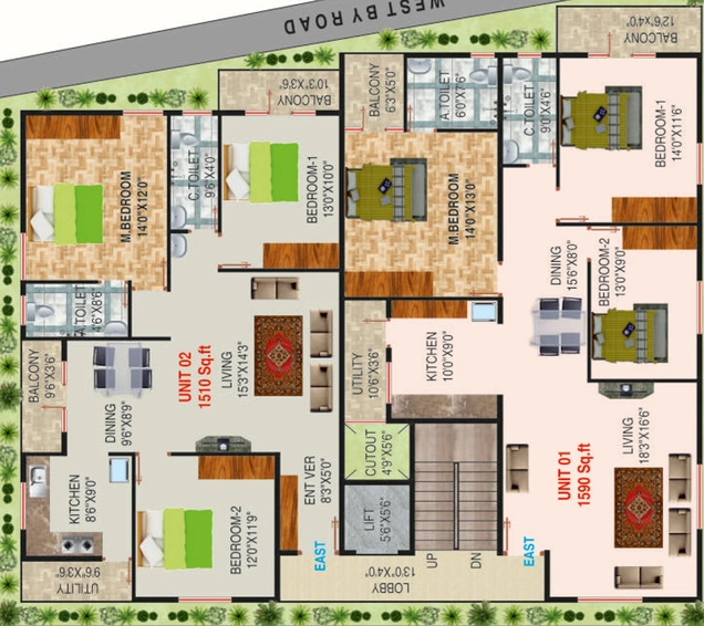 Floor Plan of SLV Golden Nest in Rajarajeshwari Nagar, Bangalore - Image 124950