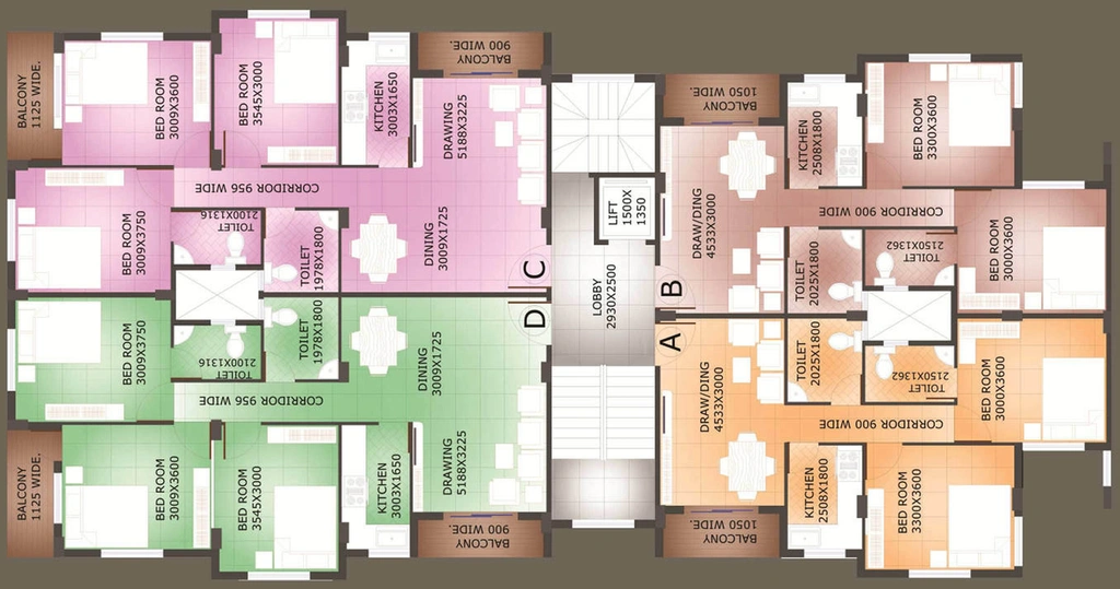 Floor Plan of Realtech Gharoa in Rajarhat, Kolkata - Image 238166