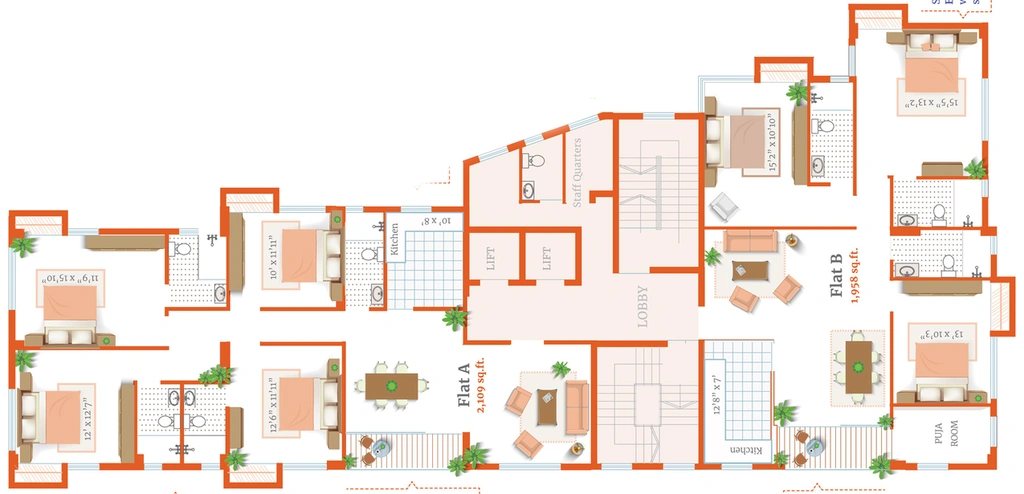 Floor Plan of Isha Narayani in Ballygunge, Kolkata - Image 238028