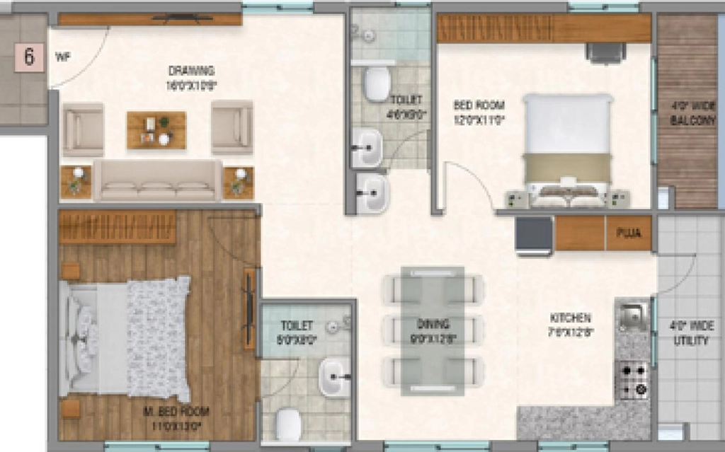 2 BHK Flat in Rize Horizon B in Bachupally, Hyderabad - Image 867028