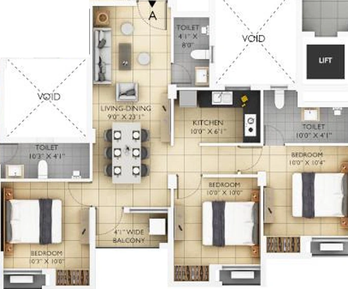 3 BHK Flat in Prudent Amara in Narendrapur, Kolkata - Image 838340