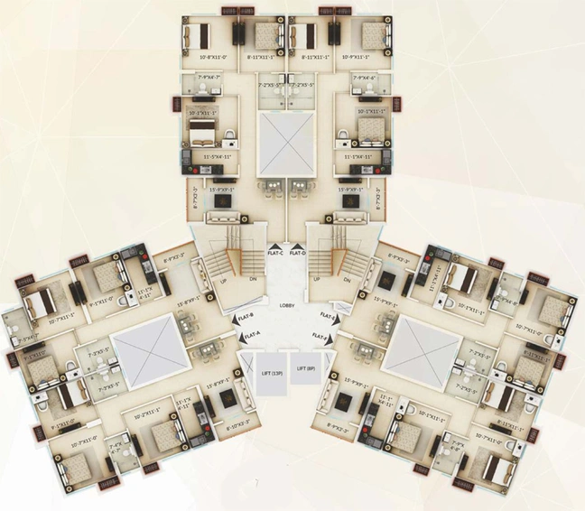 Floor Plan of Prudent Amaya Residences in Narendrapur, Kolkata - Image 238077