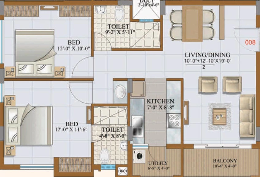 2 BHK Flat in Gurupriya Carnation in Begur, Bangalore - Image 798273