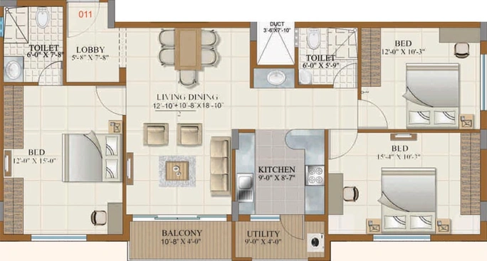 3 BHK Flat in Gurupriya Carnation in Begur, Bangalore - Image 798276