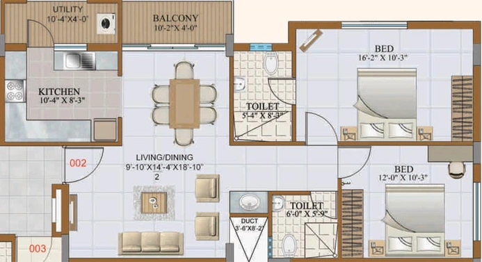 2 BHK Flat in Gurupriya Carnation in Begur, Bangalore - Image 798274