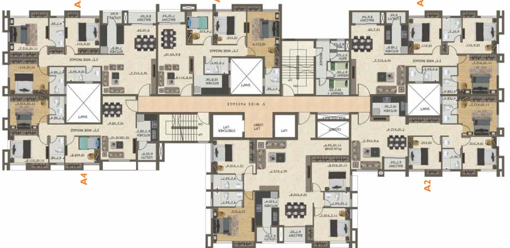 Floor Plan of Prudent Kshitij in Dum Dum, Kolkata - Image 239659