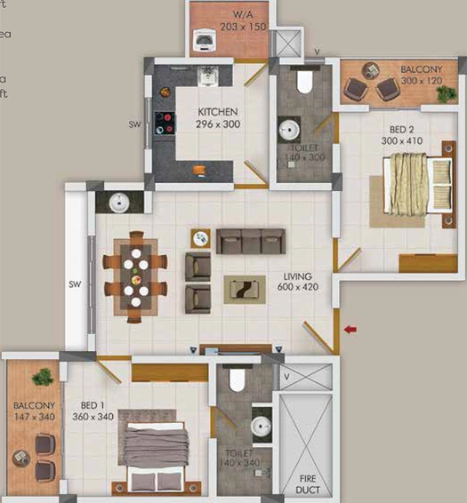 2 BHK Flat in Kalyan Credenz in Ernakulam, Kochi - Image 857219
