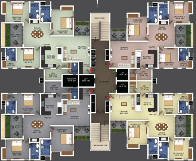 Floor Plan of Noel Song in Kadavanthra, Kochi - Image 260227