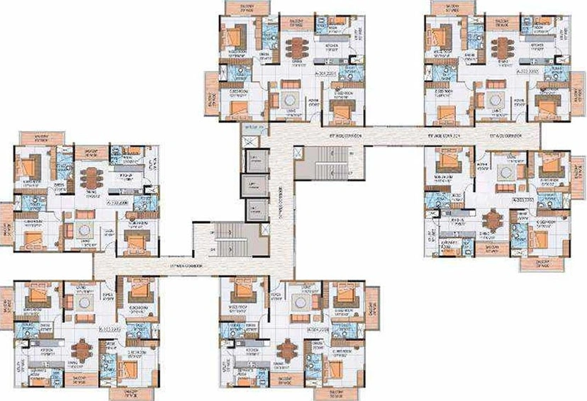 Floor Plan of Salarpuria Luxuria in Malleshwaram, Bangalore - Image 274431