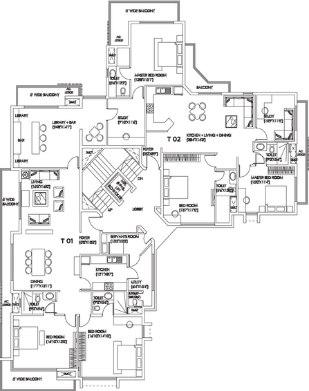 Floor Plan of Skav Akasa in Pulikeshi Nagar, Bangalore - Image 127369