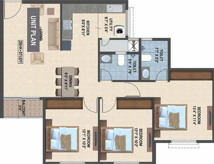 2.5 BHK Flat in Salarpuria Laurel Heights in Jalahalli, Bangalore - Image 853490