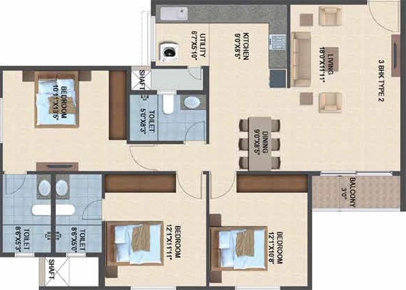 3 BHK Flat in Salarpuria Laurel Heights in Jalahalli, Bangalore - Image 853491