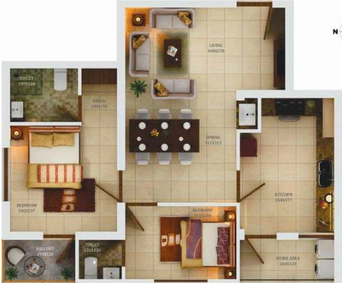 2 BHK Flat in Tulsi Plus Square in Kakkanad, Kochi - Image 857357