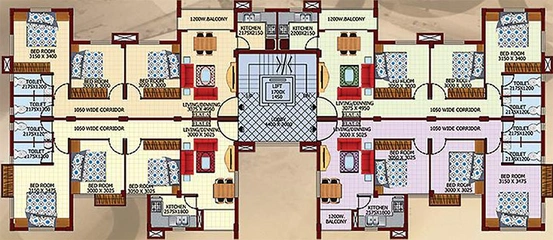 Floor Plan of Larica Township in Barasat, Kolkata - Image 261641