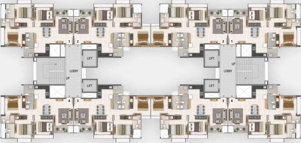 Floor Plan of Adani Amogha in Shantigram, Ahmedabad - Image 128113