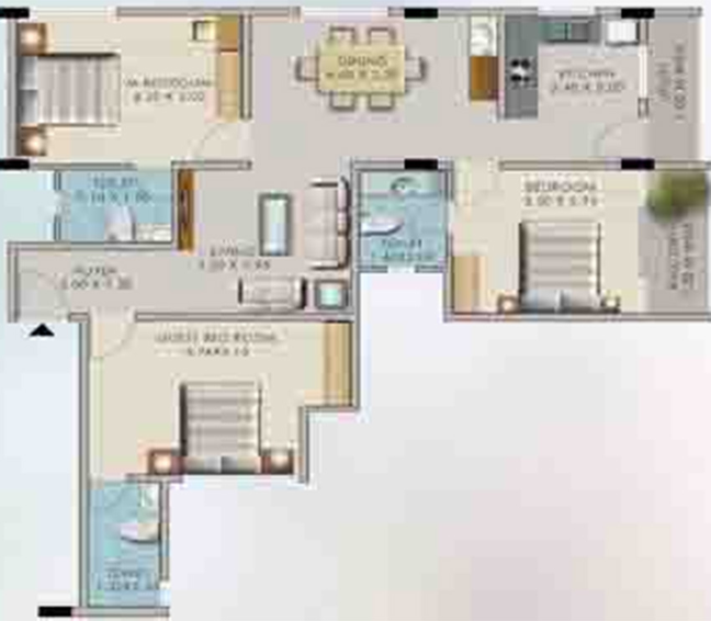 3 BHK Flat in Unitac Avonlea in Vyttila, Kochi - Image 857366