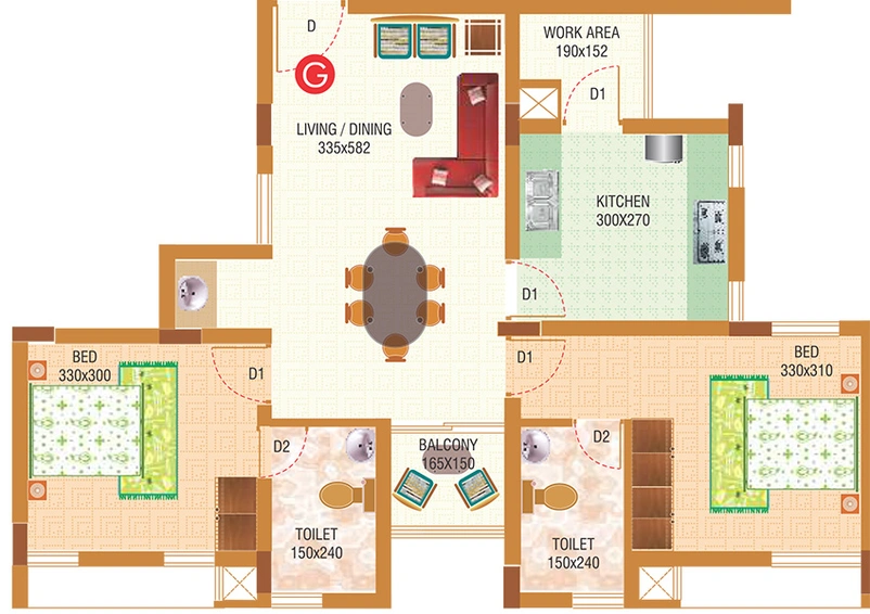 2 BHK Flat in Siddhi Shankar Bhadram in Thrippunithura, Kochi - Image 853512