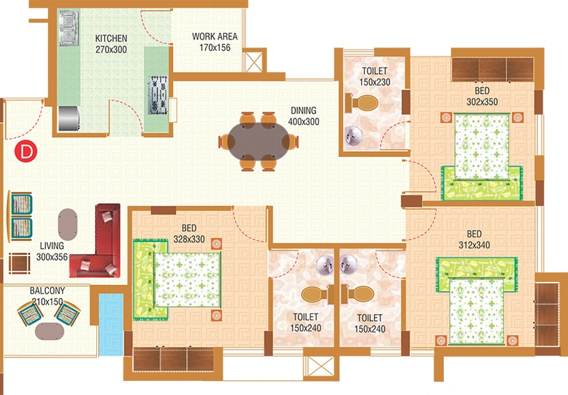 3 BHK Flat in Siddhi Shankar Bhadram in Thrippunithura, Kochi - Image 853514
