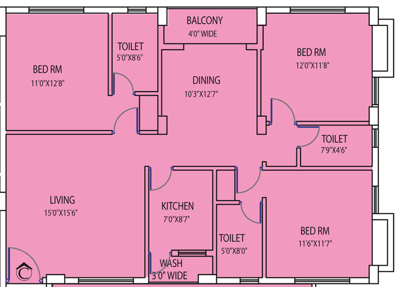 3 BHK Flat in PS Marvella in Tangra, Kolkata - Image 839592